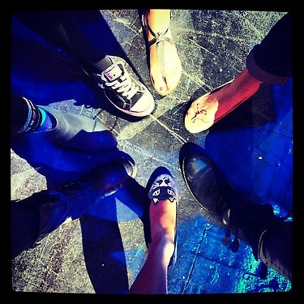 Seven days until RED- seven band members' feet.